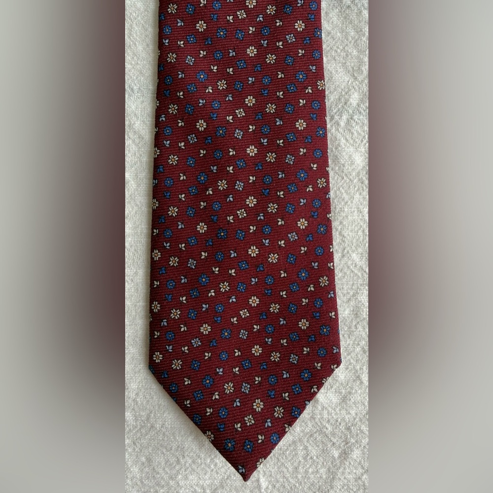 J. Crew Burgundy Floral Tie